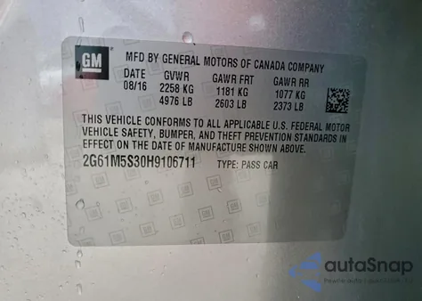 2017 Cadillac Xts Luxury z USA, uszkodzony, nr VIN 2G61M5S30H9106711